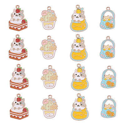 20Pcs 4 Style Alloy Enamel Pendants