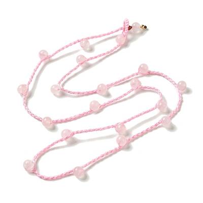Natural Rose Quartz Braided Bead Necklacess