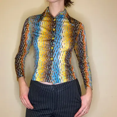 Unbranded Patterned Shirt - Small Multicoloured Polyester
