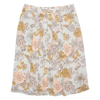 Womens A-Line Skirt Blue Midi Floral L