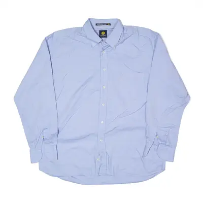 NAVIGARE Plain Shirt Blue Long Sleeve Mens L