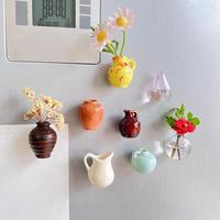 Creative Mini Ceramic Vase Design Decorating Magnet, 5/8/13/18pcs/set Refrigerator Magnet, DIY Fridge Magnet for Flower, Home...