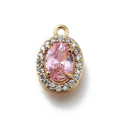 Brass Micro Pave Cubic Zirconia Pendants