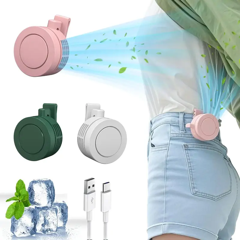 Portable Silent Mini Bladeless Electric Fan, Silent Operation Fan Personal Cooling Fan Body Fan with Adjustable 3-speed, Mini...