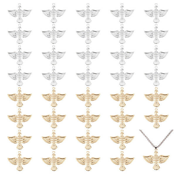 40Pcs 2 Colors Brass Pendants