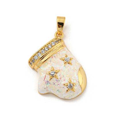 Christmas Brass Micro Pave Cubic Zirconia Pendant