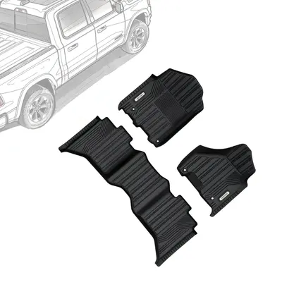 OEDRO Floor Mats Fit 2013-2018 Dodge Ram 1500/2500/3500 Crew Cab & 2019-2024 Dodge Ram 1500 Classic Crew Cab, TPE All Weather...