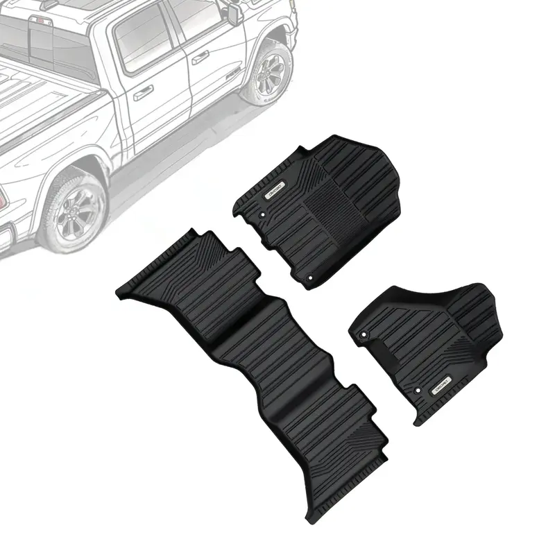 OEDRO Floor Mats Fit 2013-2018 Dodge Ram 1500/2500/3500 Crew Cab & 2019-2024 Dodge Ram 1500 Classic Crew Cab, TPE All Weather...