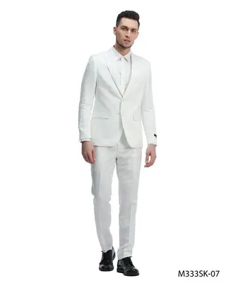 Tazio Men's Slim Fit 2-Piece Suit - Solid Color