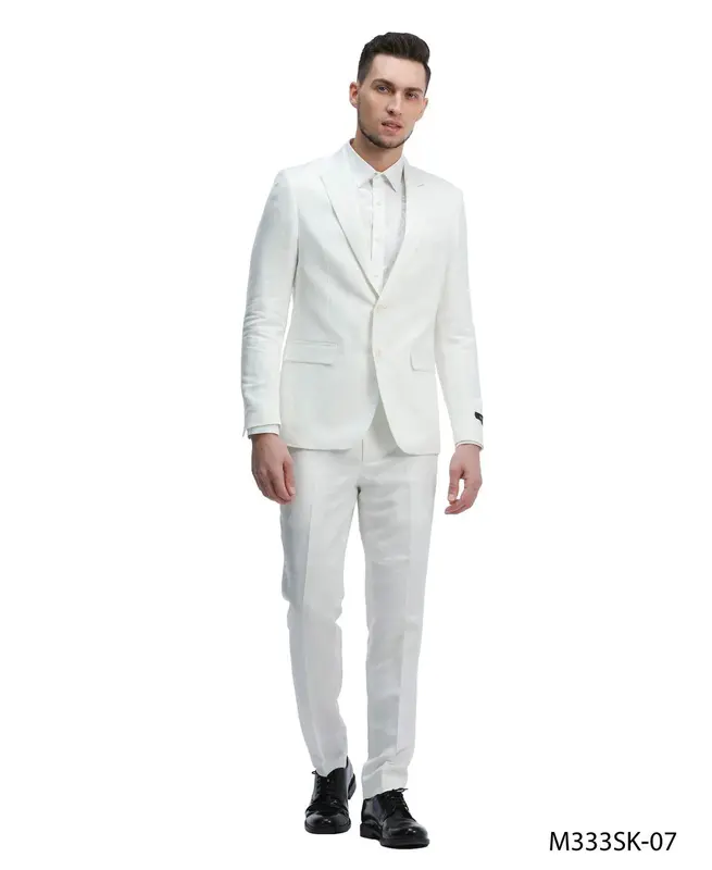 Tazio Men's Slim Fit 2-Piece Suit - Solid Color