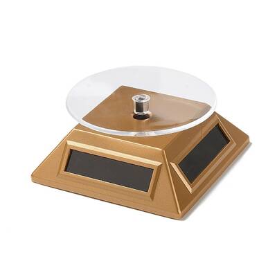 ABS Plastic 360 Degree Rotating Solar Power Battery Turntable Jewelry Display Stand