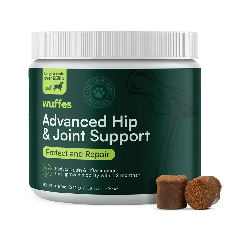 Wuffes Advanced Hip and Joint Supplement for Large Dog Breeds - 30 Soft Chews