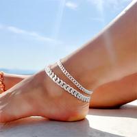 Ankle Bracelets for Women: Dainty Layered Waterproof Anklet for Women Adjustable Womens Anklet Set Stackable Turquoise Figaro...