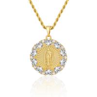 Mytys Virgin Mary Necklace for Women Men Teens Cubic Zirconia Inlay Virgin Mary Pendant Necklace Outdoorfun Jewlery Gift Jewe...
