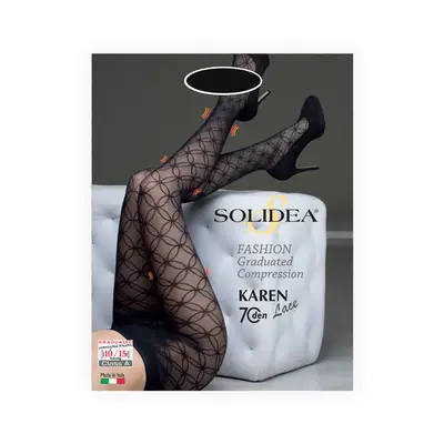 Solidea Karen Lace Lace Tights 70Den Class A Compression 10 15mmHg 4L Champagne