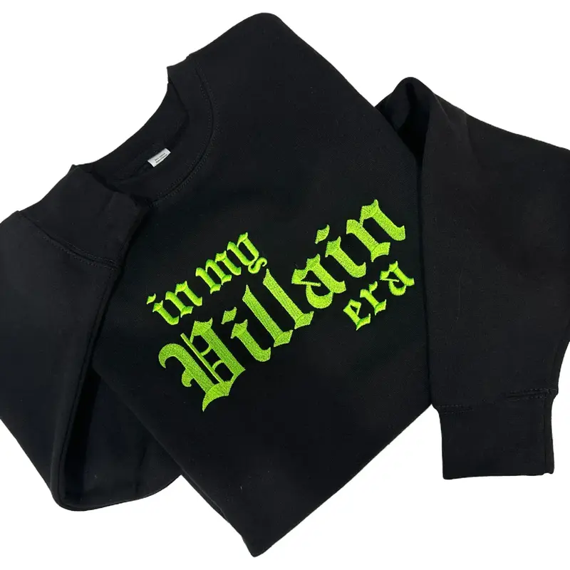 GREEN In My Villain Era TM Embroidered Crewneck Sweatshirt