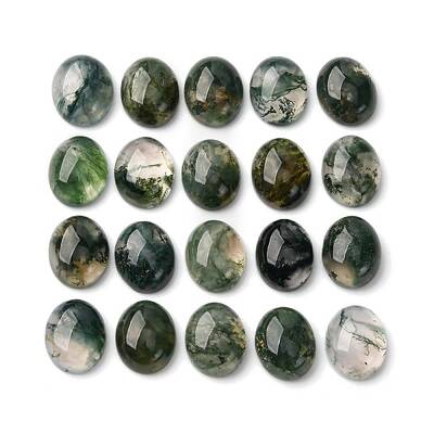 Natural Moss Agate Cabochons