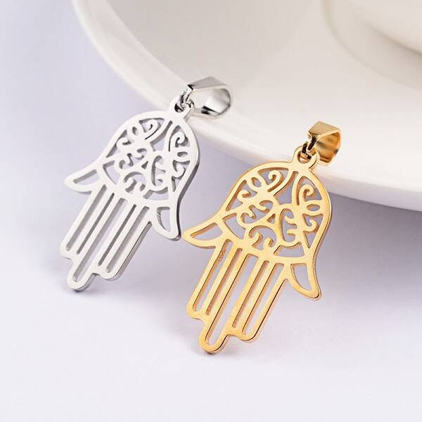 Hamsa Hand/Hand of Fatima/Hand of Miriam 304 Stainless Steel Pendants