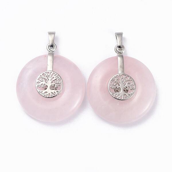 Natural Rose Quartz Pendants