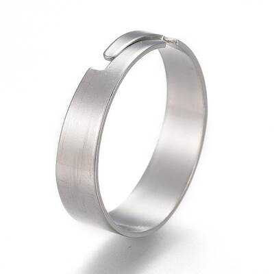 Tarnish Resistant Adjustable 201 Stainless Steel Plain Band Rings