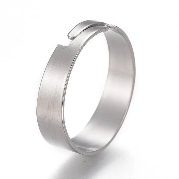 Tarnish Resistant Adjustable 201 Stainless Steel Plain Band Rings