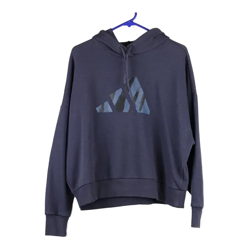 Adidas Hoodie - Large Navy Cotton Blend