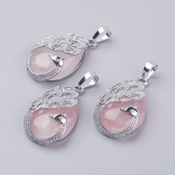 Natural Rose Quartz Pendants