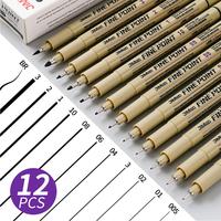 Nib Drawing Pen Set Art Supplies, 12pcs 0.2mm To 3.0mm Multi Size Waterproof Hook Pen, Fine Point Gel Pens Coloring Markers, ...