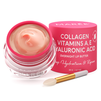Lip Sleeping Mask MAREE with Hyaluronic Acid & Collagen - Nourishing & Moisturizing Overnight Lip Butter - Hydrating Lip Balm...