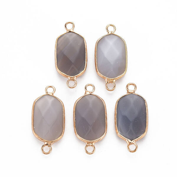 Natural Grey Agate Link Connectors