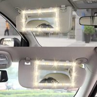 Car Sun Visor Vanity Mirror Rechargeable Adjustable with 3 Light Modes & 60 LEDs for Car Truck SUV Rear View with Dimmable To...