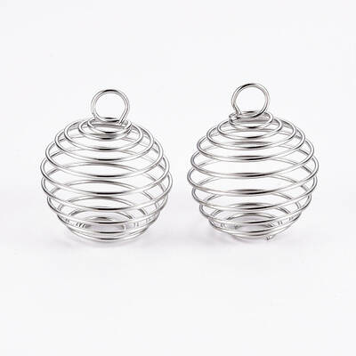 Iron Wire Spiral Bead Cages