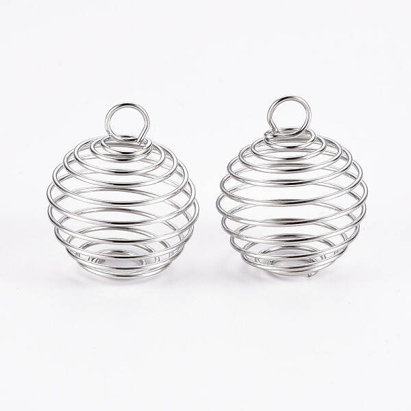 Iron Wire Spiral Bead Cages