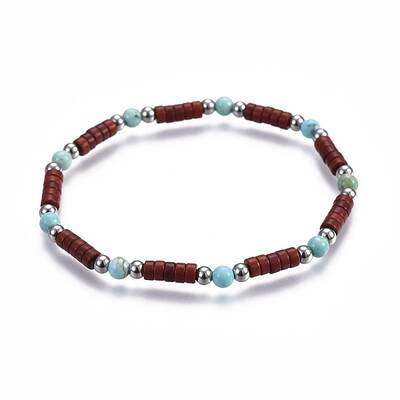 Natural & Synthetic Turquoise(Dyed) Stretch Bracelets