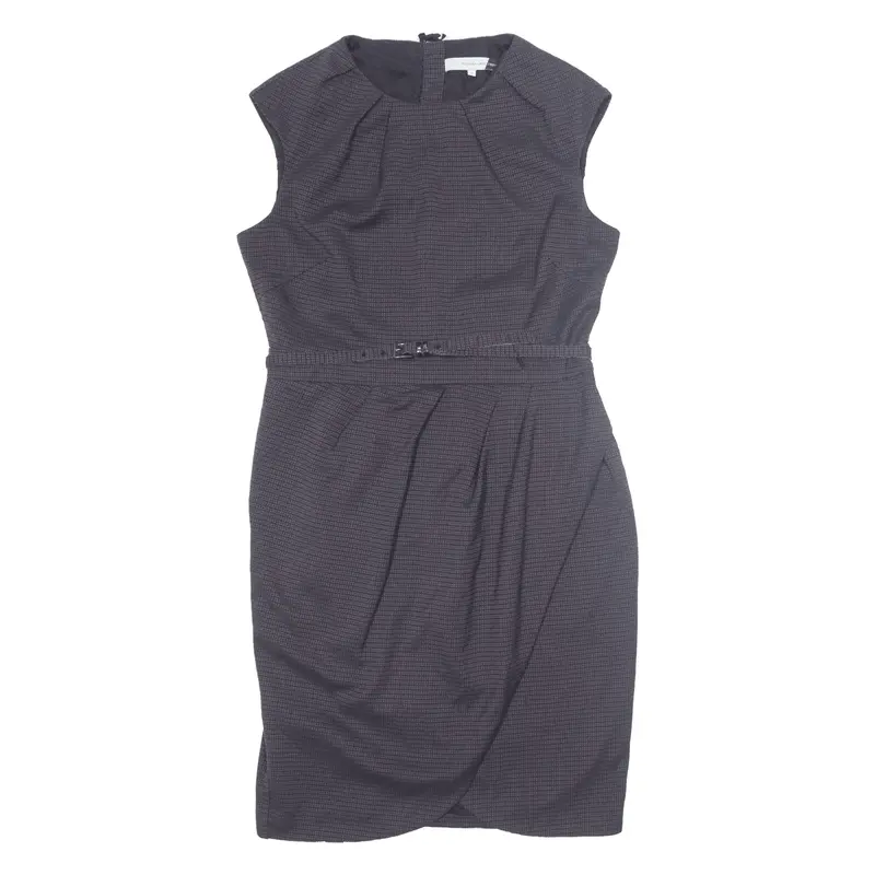 ROKSANDA ILINCIC EDITION Belted Pencil Dress Black Spotted Sleeveless Knee Length Womens UK 16