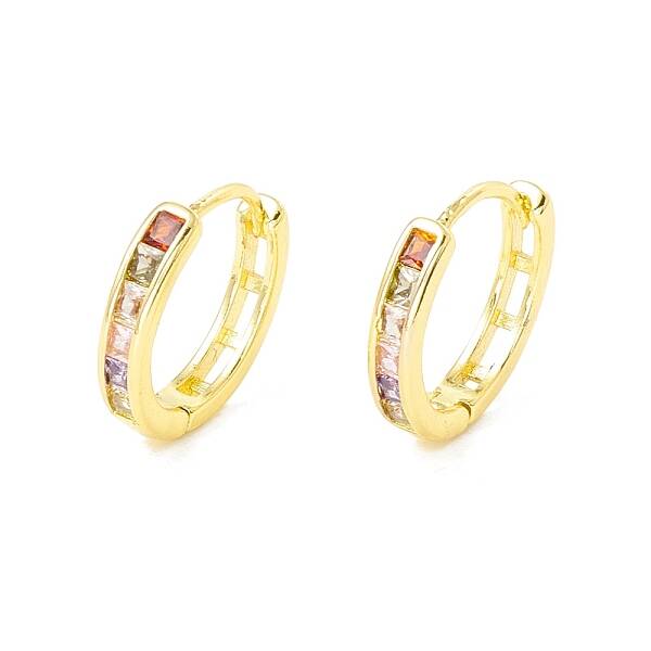Colorful Cubic Zirconia Hoop Earrings