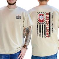 Busch Light Apple Logo Flag 2 Sides T-Shirt - Busch Light Trendy Graphic Tee Full Colors Gift For Men For Women, Trendy Summe...