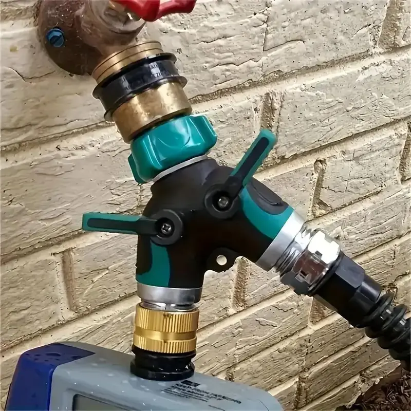 Y-shaped Diversion Joint, Heavy Duty Garden Hose Diverter, Water Pipe Connector Adapter, Double Way Faucet Divert for Garden ...