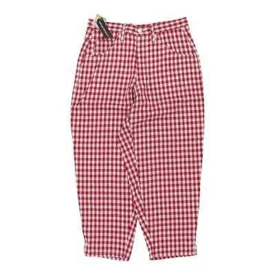 Emporio Armani Checked Trousers - 30W UK 12 Red Viscose Blend | Size: UK 12