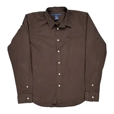Ralph Lauren Shirt - Large Brown Cotton Blend