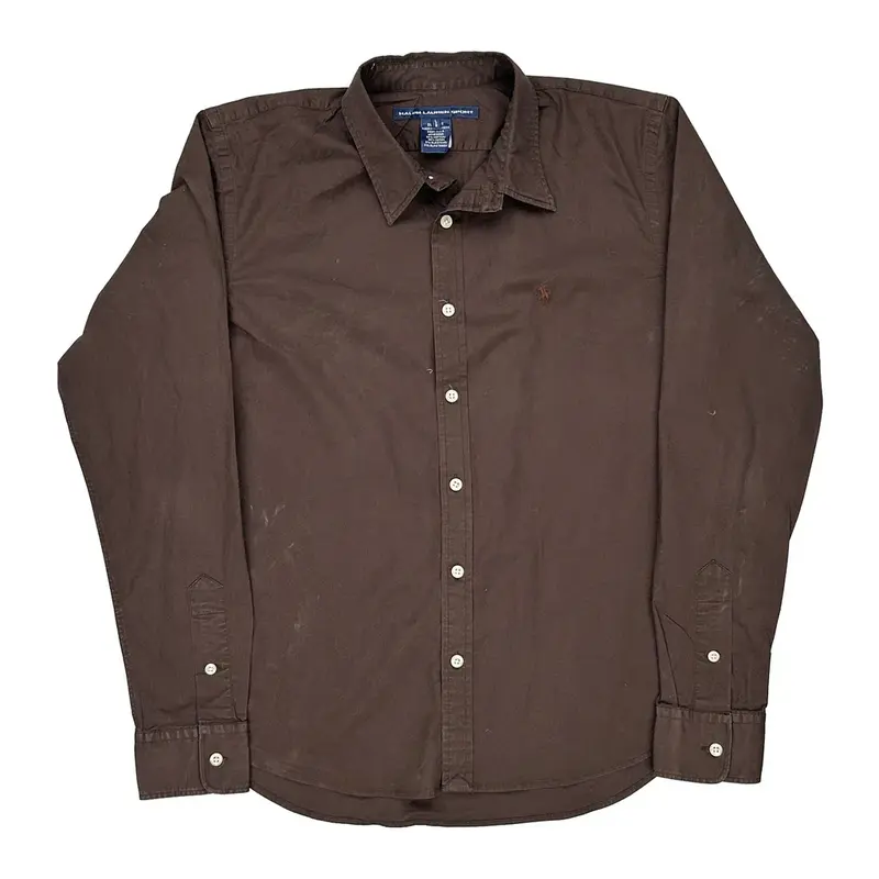 Ralph Lauren Shirt - Large Brown Cotton Blend