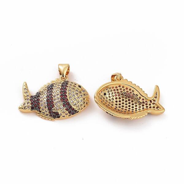 Brass Micro Pave Clear Cubic Zirconia Pendants