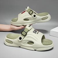 Non Slip Men's Trendy Street Style Chunky Slippers, Soft Sole EVA Durable Casual Footwear