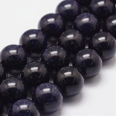 Synthetic Blue Goldstone Beads Strands