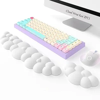 Cloud Keyboard Wrist Rest, High Density Memory Foam Keyboard Palm Rest, Ergonomic Keyboard Pad, Keyboard Wrist Support, Mou...