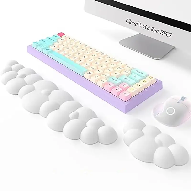 Cloud Keyboard Wrist Rest, High Density Memory Foam Keyboard Palm Rest, Ergonomic Keyboard Pad, Keyboard Wrist Support, Mou...