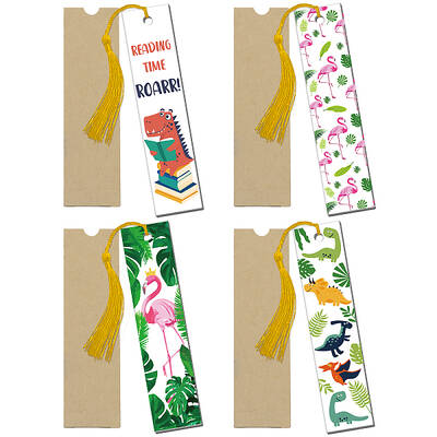 Flamingo & Dinosaur Pattern Acrylic Bookmarks