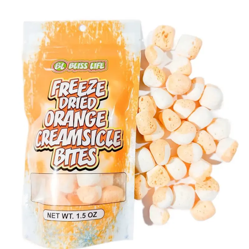 Freeze Dried Orange Creamsicle Bites Snack Sweet Sugar Candy Tangy