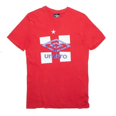 UMBRO England Football Sports Red Short Sleeve T-Shirt Boys 13 Years