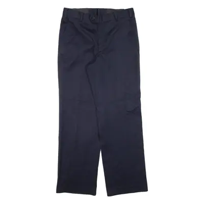 ODEVA Mens Trousers Blue Relaxed Straight W30 L29